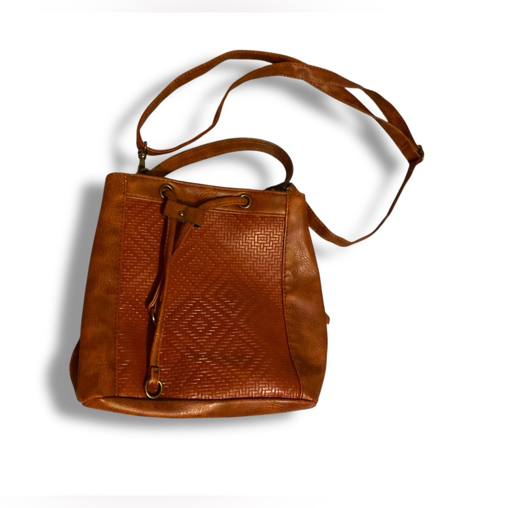 Brown Textured Bucket Bag Boho Bags